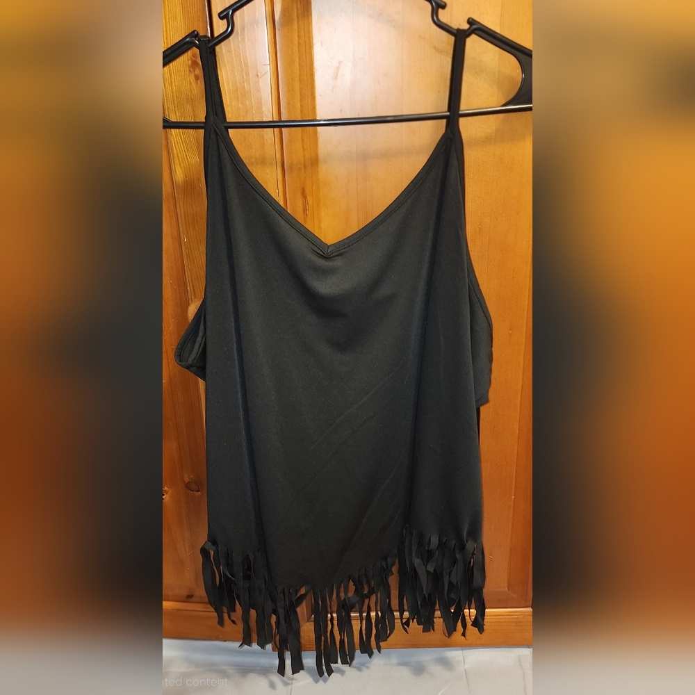 Chic Black Fringe Women's Camisole